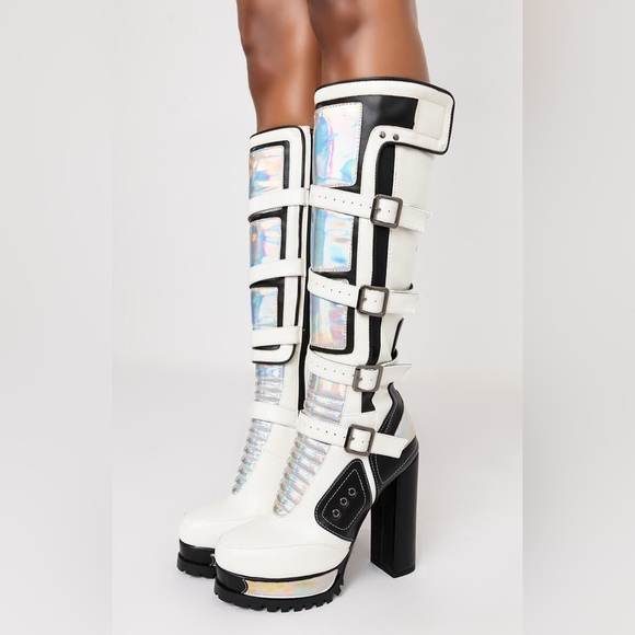 NWOT Azalea Wang Stargazer Chunky Boots 7 - Picture 2 of 8